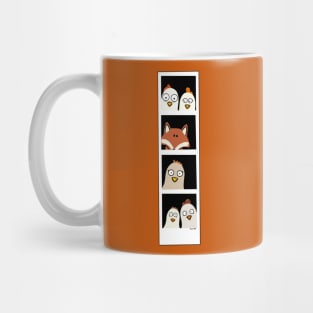 Chickens and fox photo booth Mug